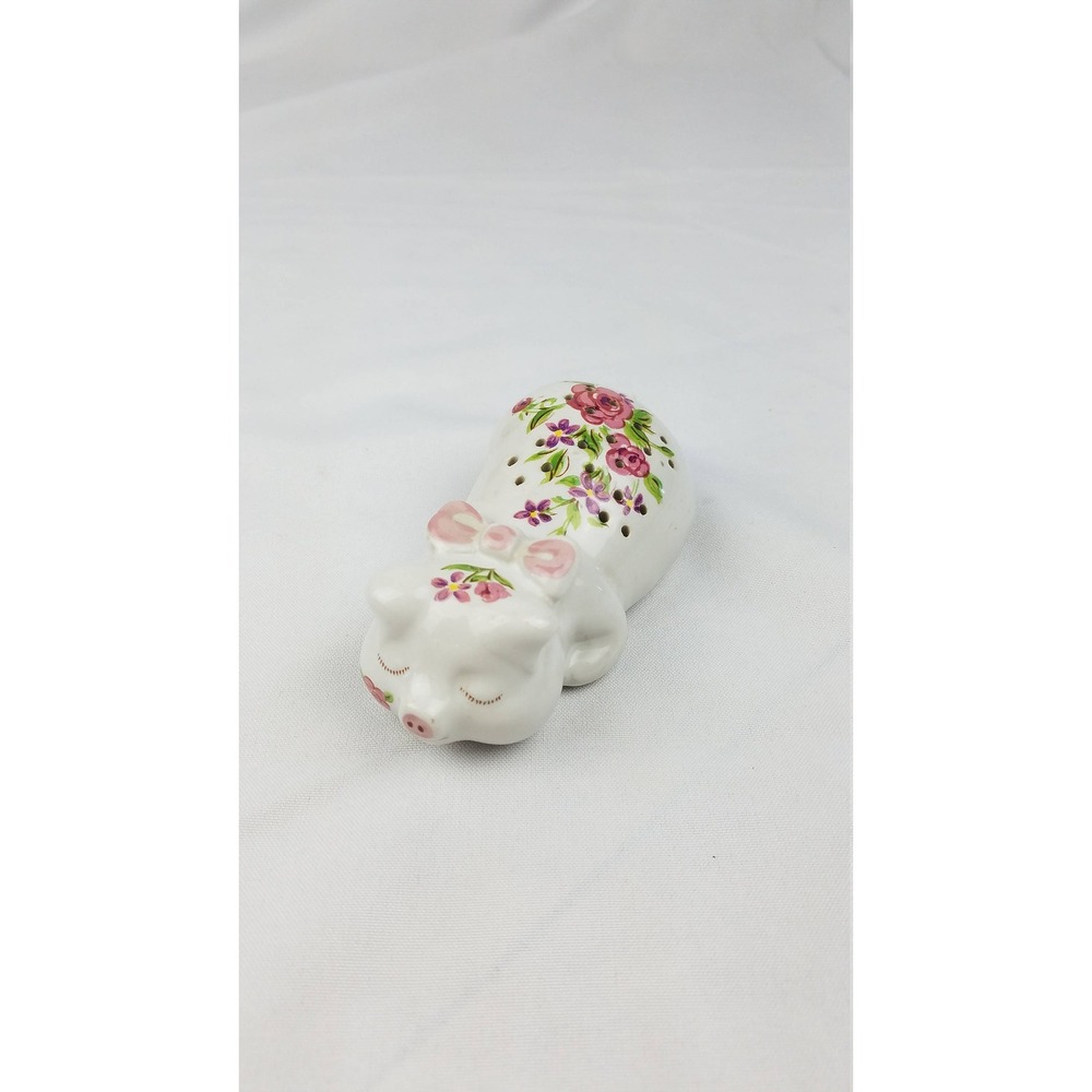 Vtg Ceramart Avon floral pig sachet powder dispenser Brazil cottagecore venetian